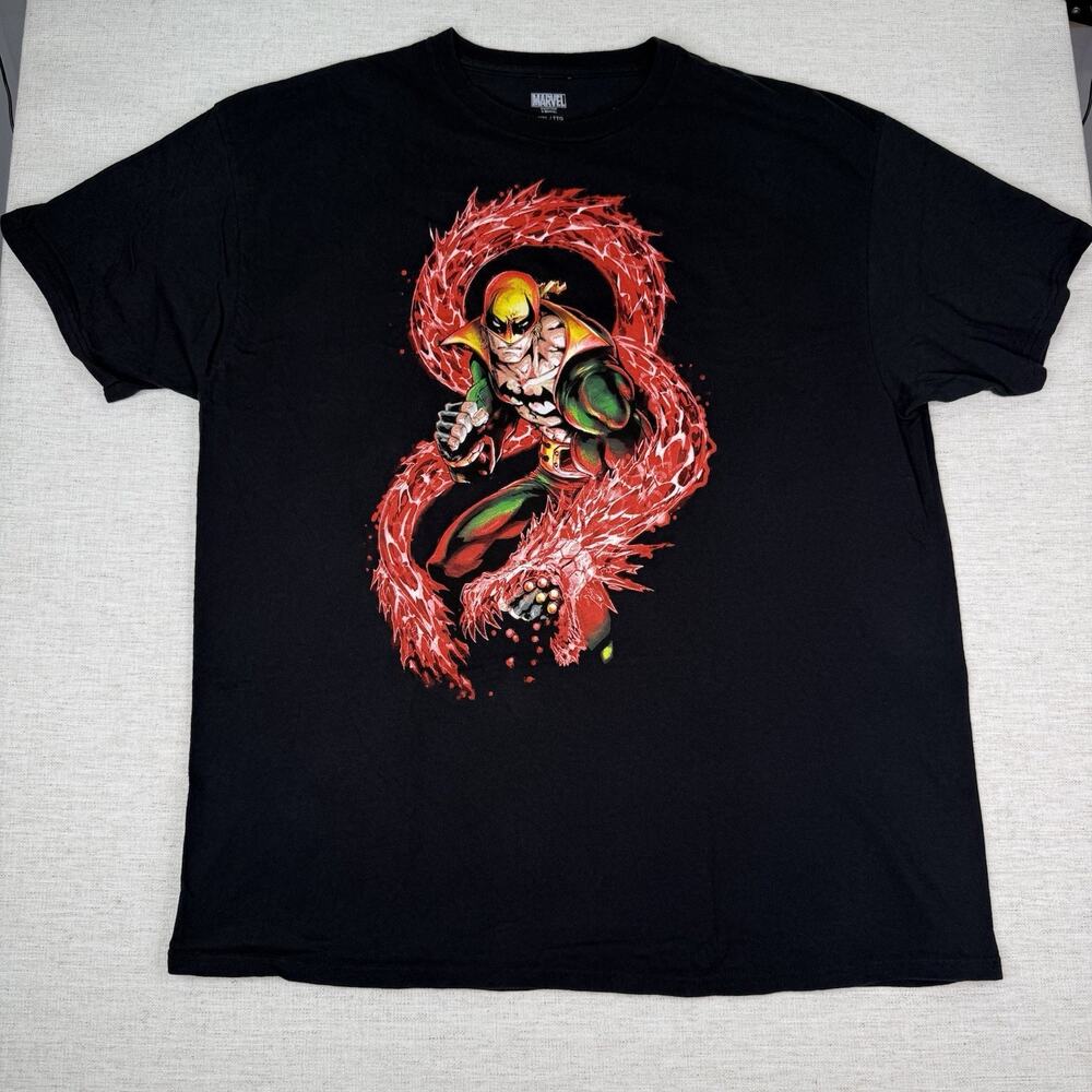 Mad Engine Marvel Iron Fist Dragon Fist T-Shirt XXL Black Red